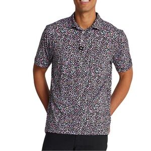 Bad Birdie Drippity Drip Black Pink Polo Shirt Mens Size Medium Golf